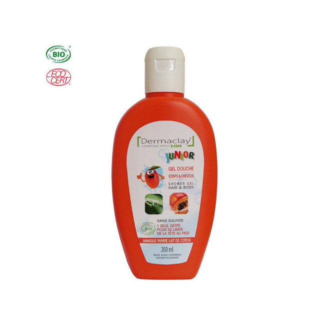 Gel douche bio Enfant Corps et Cheveux Mangue Papaye 200ml