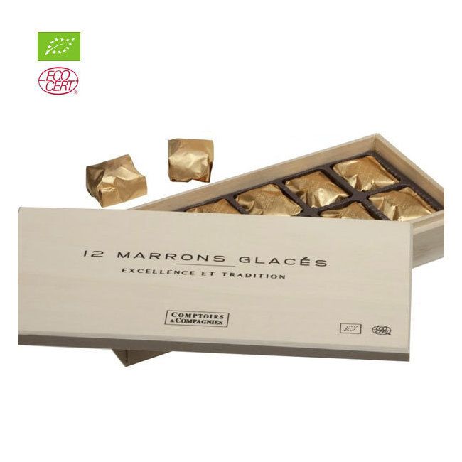 Coffret 12 marrons glac  s bio 240g